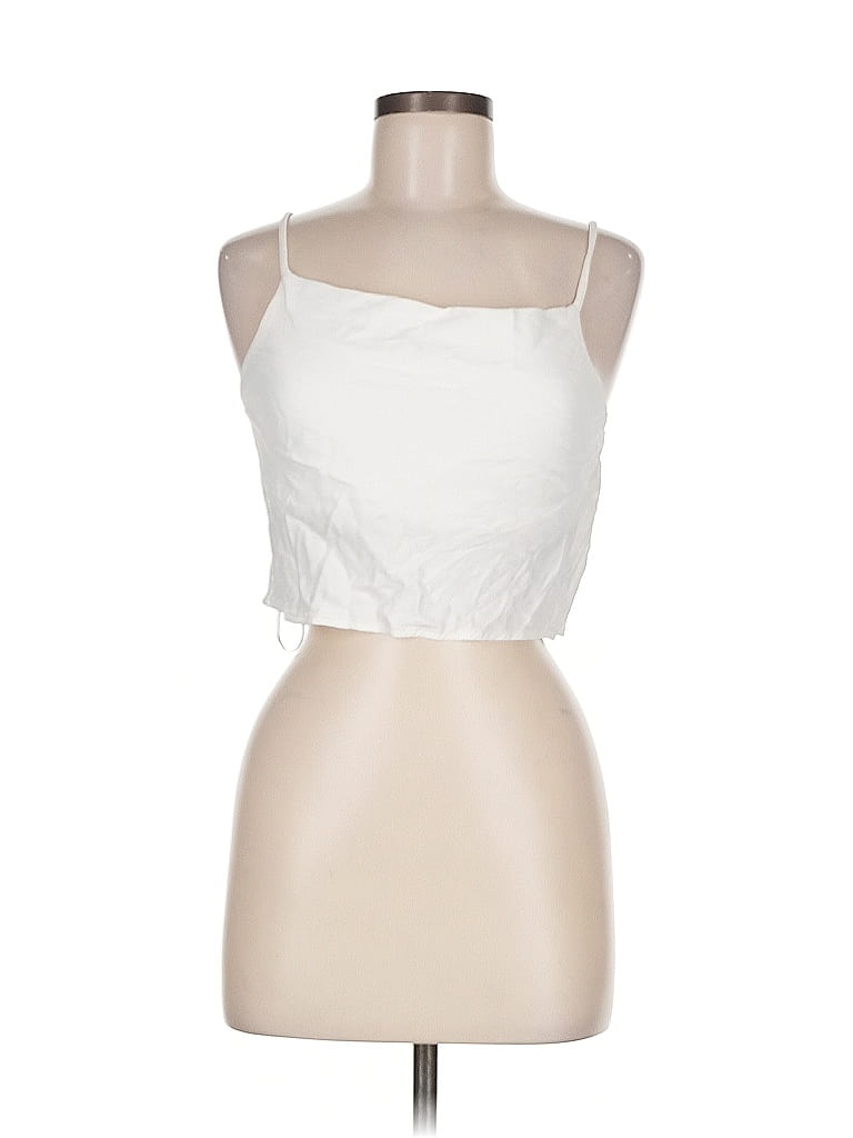 Pre-owned Zara Tank Top Ivory Strapless Neckline Tops In White