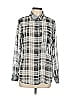 Old Navy Plaid Silver Long Sleeve Button-Down Shirt Size M - photo 1