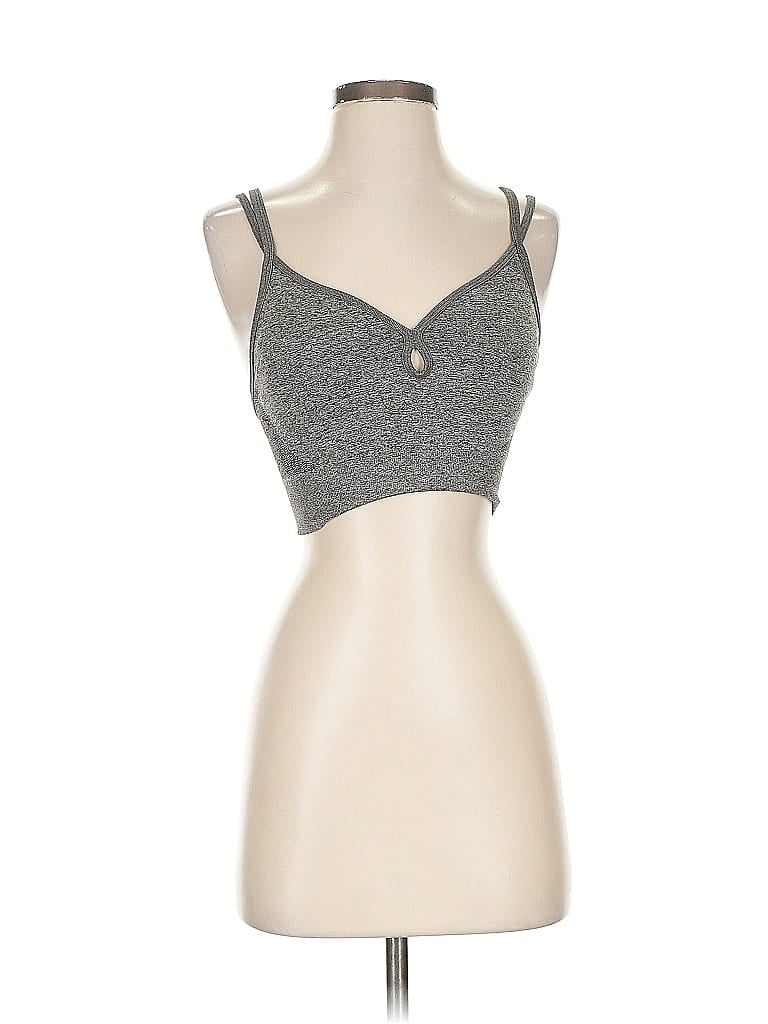 Pre-owned Zella Tank Top Gray Strapless Neckline Tops