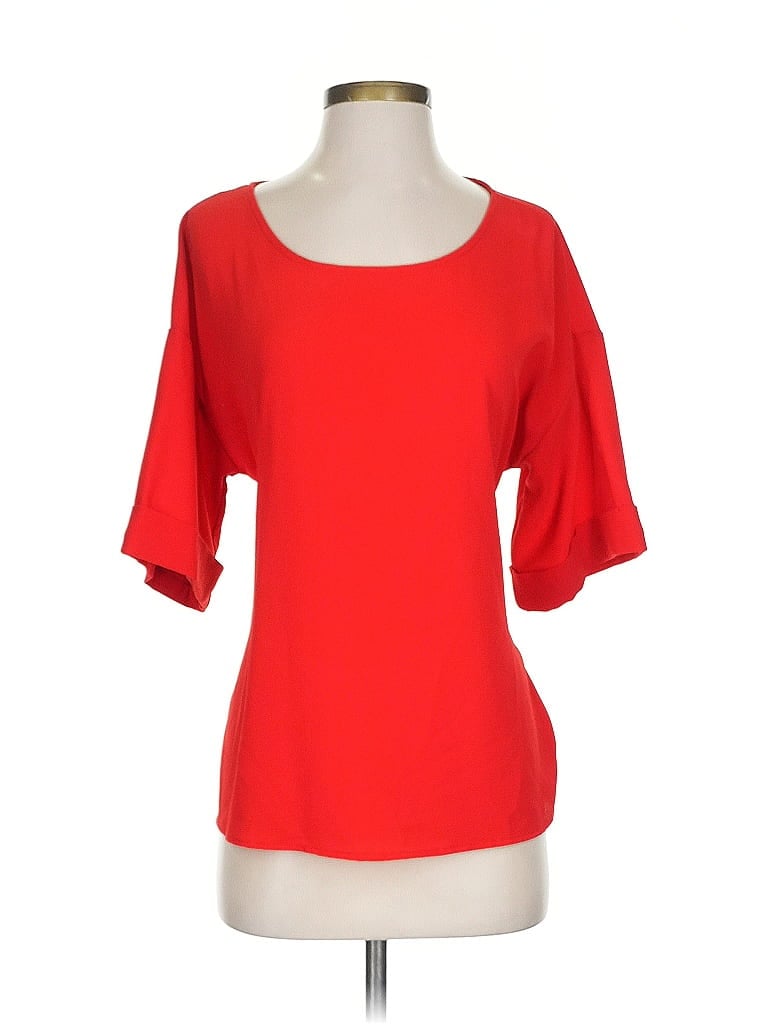 Pre-owned West Kei Short Sleeve Blouse In Red