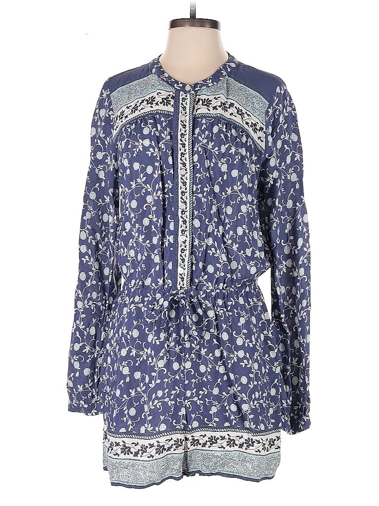 Pre-owned Ann Taylor Loft Romper In Blue