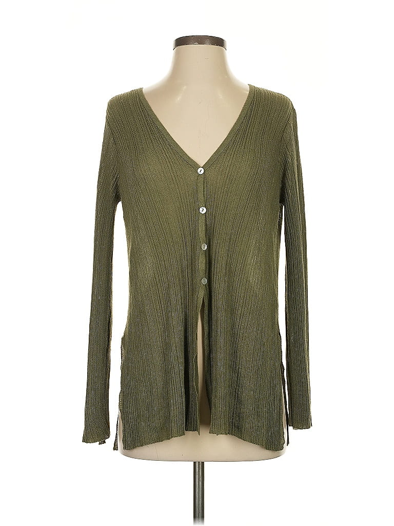 Pre-owned Zara Long Sleeve Blouse In Green