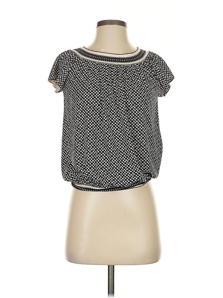 Pre-owned Max Edition Short Sleeve Blouse In Black