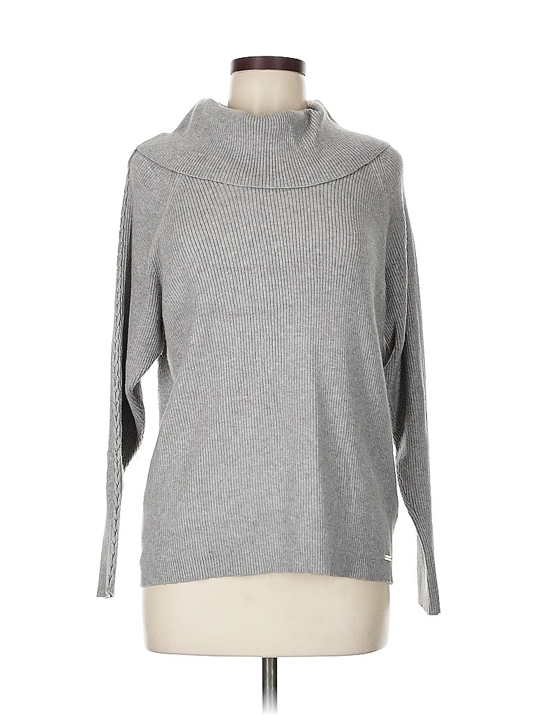 Pre-owned T Tahari Turtleneck Sweater In Gray