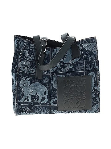 Loewe Denim Calfskin Buckle Tiles Tote (view 1)