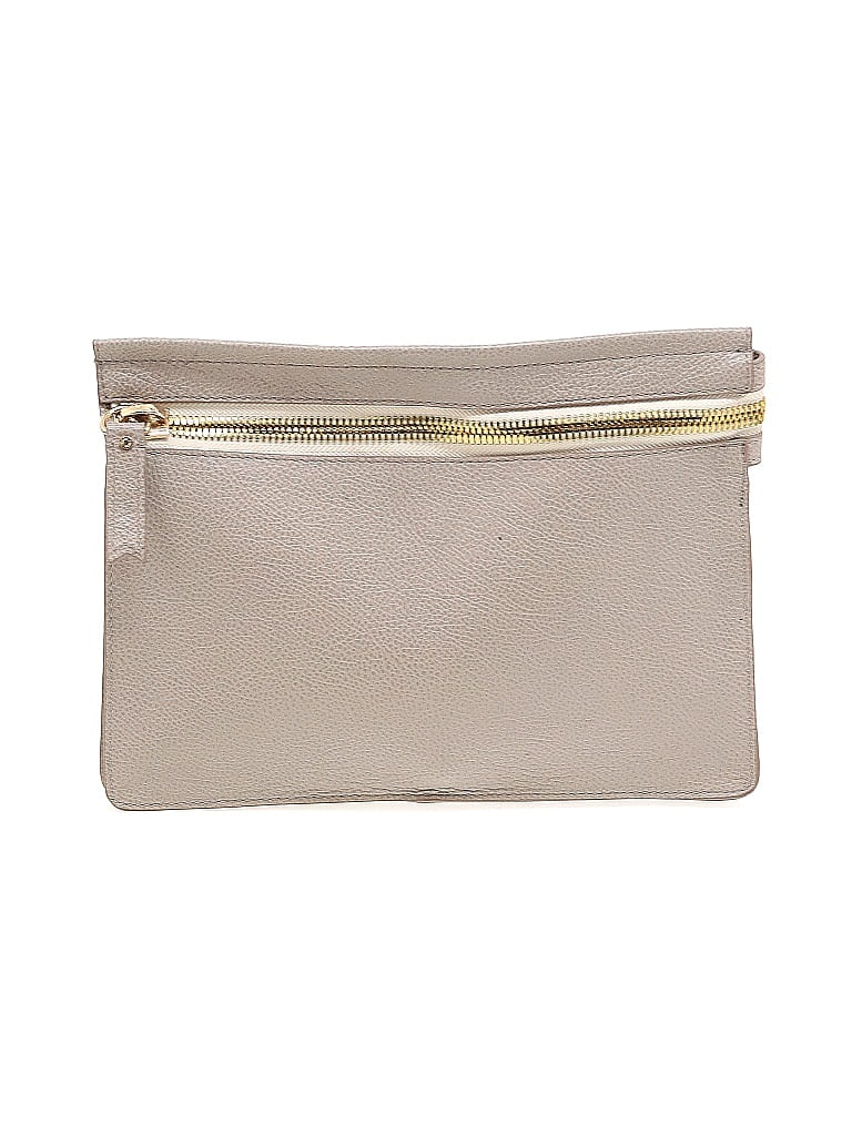 India Hicks Gray Tan Leather Clutch One size - photo 1