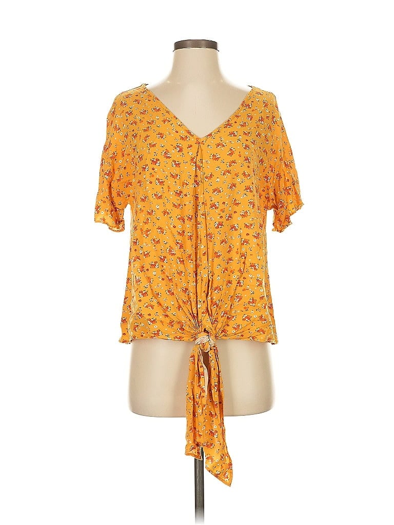 Pre-owned Andree By Unit 3/4 Sleeve Blouse In Yellow