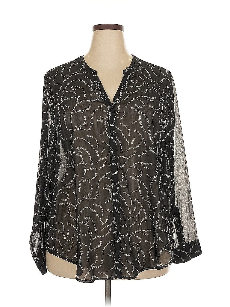Pre-owned Torrid 3/4 Sleeve Blouse In Black