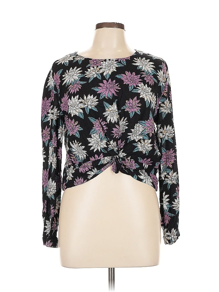 Pre-owned Assorted Brands Long Sleeve Blouse In Black