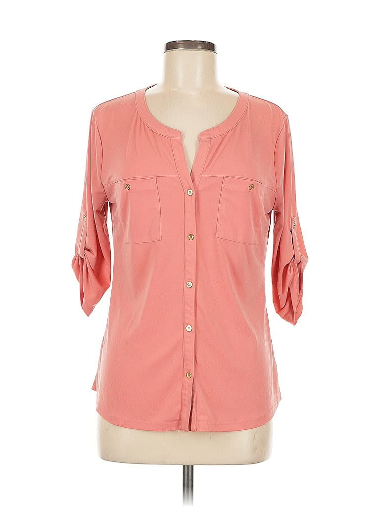 ELLEN TRACY Pre-owned 3/4 Sleeve Blouse In Pink
