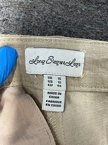 Long Elegant Legs Tan Linen Pants Size 12