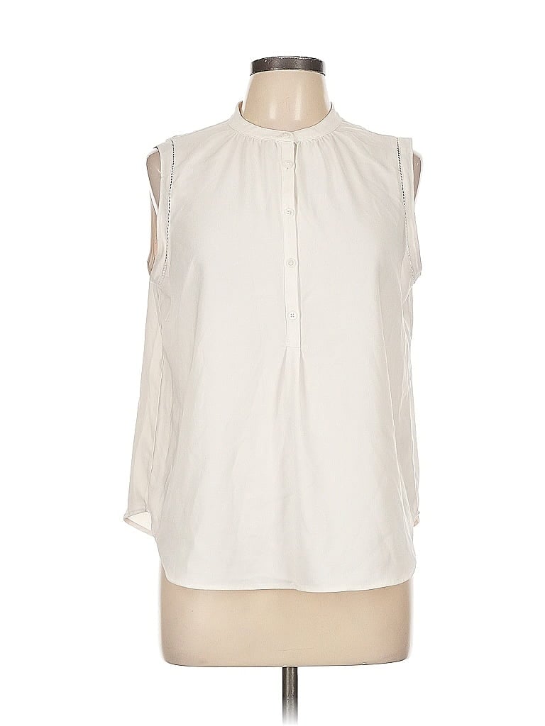 Pre-owned Remade Sleeveless Blouse In White