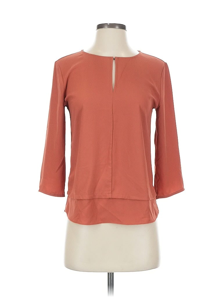 Pre-owned Ann Taylor 3/4 Sleeve Blouse In Orange