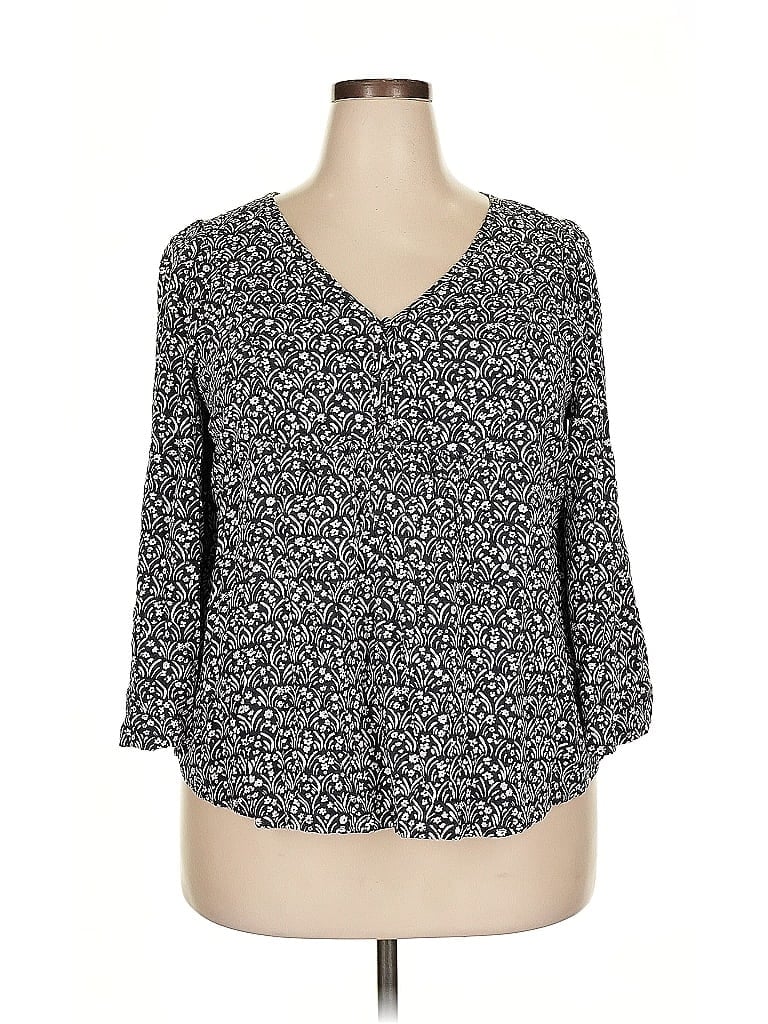 Pre-owned Universal Thread 3/4 Sleeve Blouse In Gray