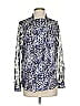 Simply Vera Vera Wang Print Silver Long Sleeve Blouse Size S - photo 1
