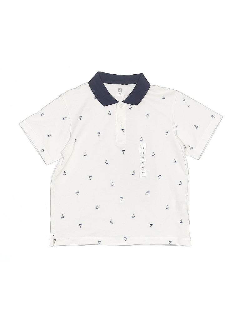 Pre-owned Uniqlo Kids' Short Sleeve Button Down Shirt In White