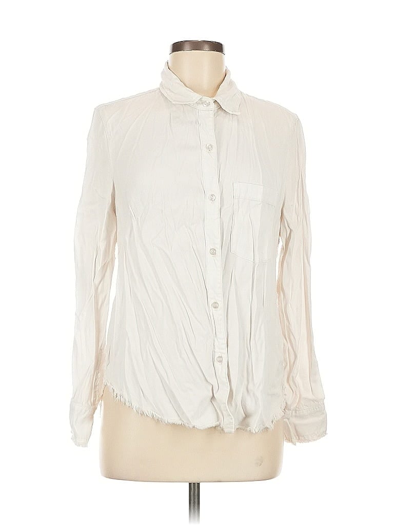 Pre-owned Maven West Long Sleeve Blouse In White