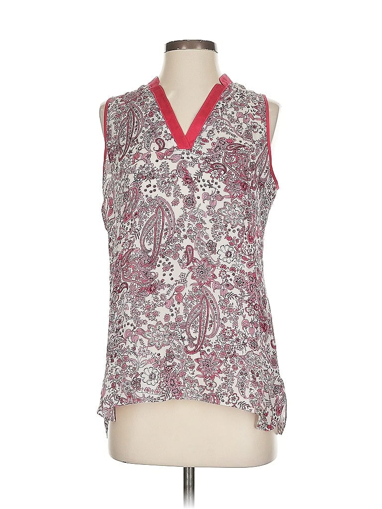 Pre-owned Etcetera Sleeveless Blouse In Burgundy