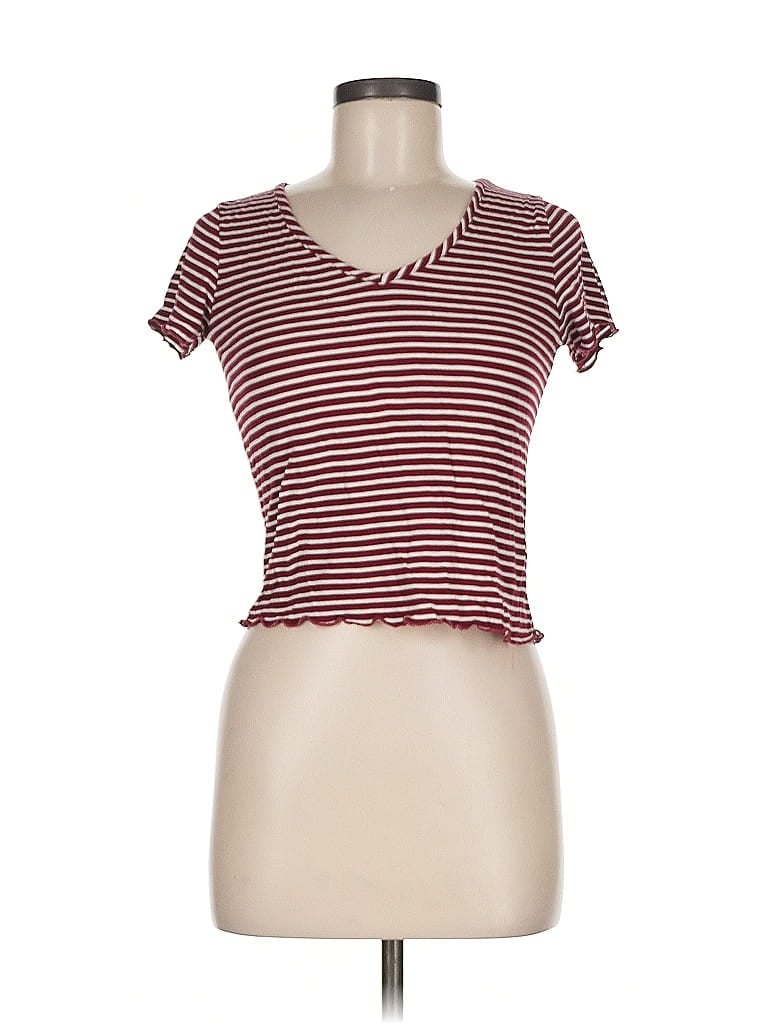 Pre-owned Livi Short Sleeve T-shirt In Burgundy
