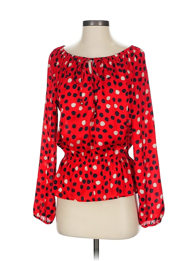 Pre-owned Ellen Tracy 3/4 Sleeve Blouse In Red