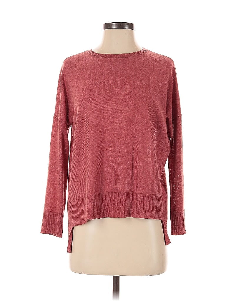 Pre-owned Eileen Fisher Pullover Sweater In Burgundy