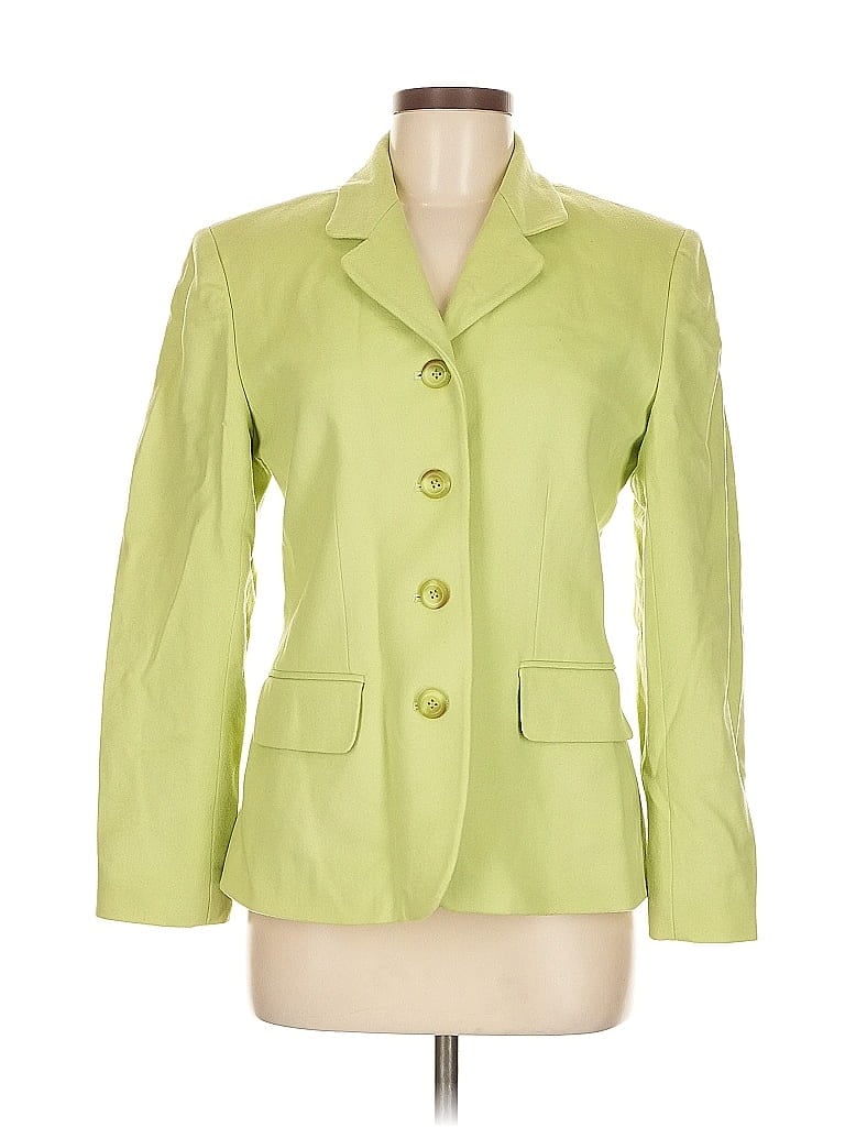 Pre-owned Henri Bendel Wool Blazer Jacket In Green