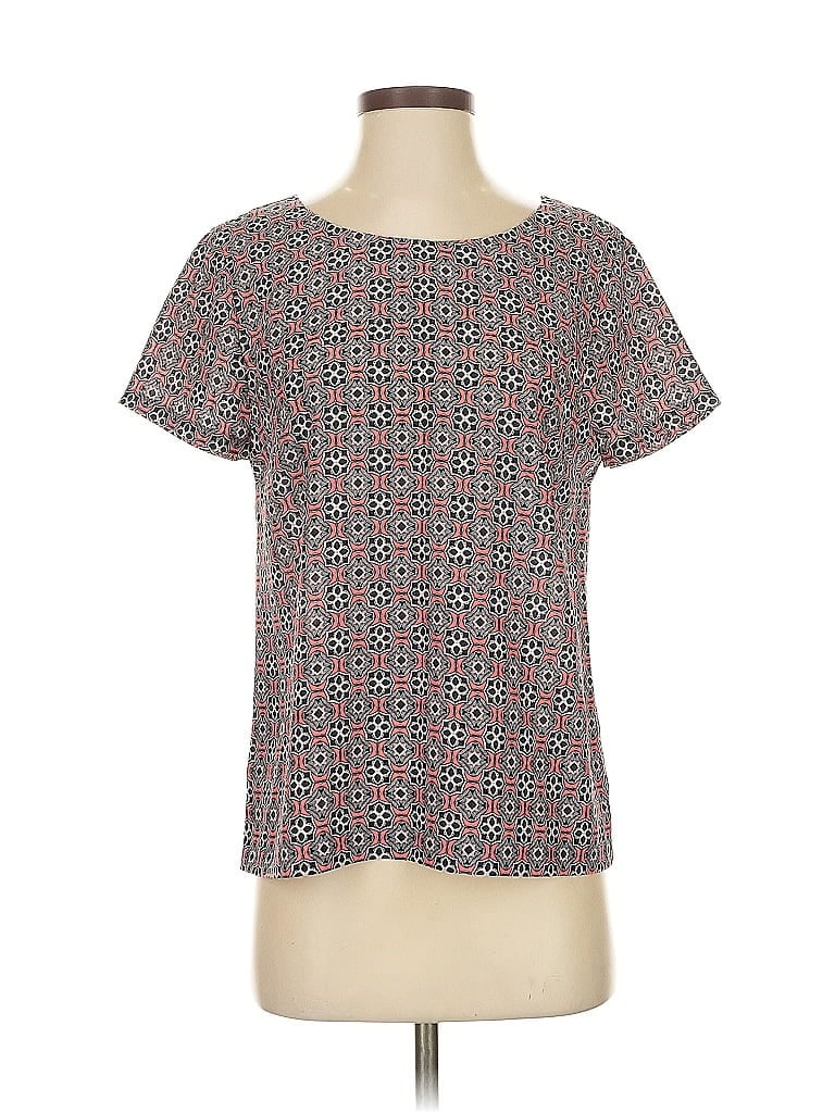 Pre-owned J.crew Factory Store Short Sleeve Blouse In Gray