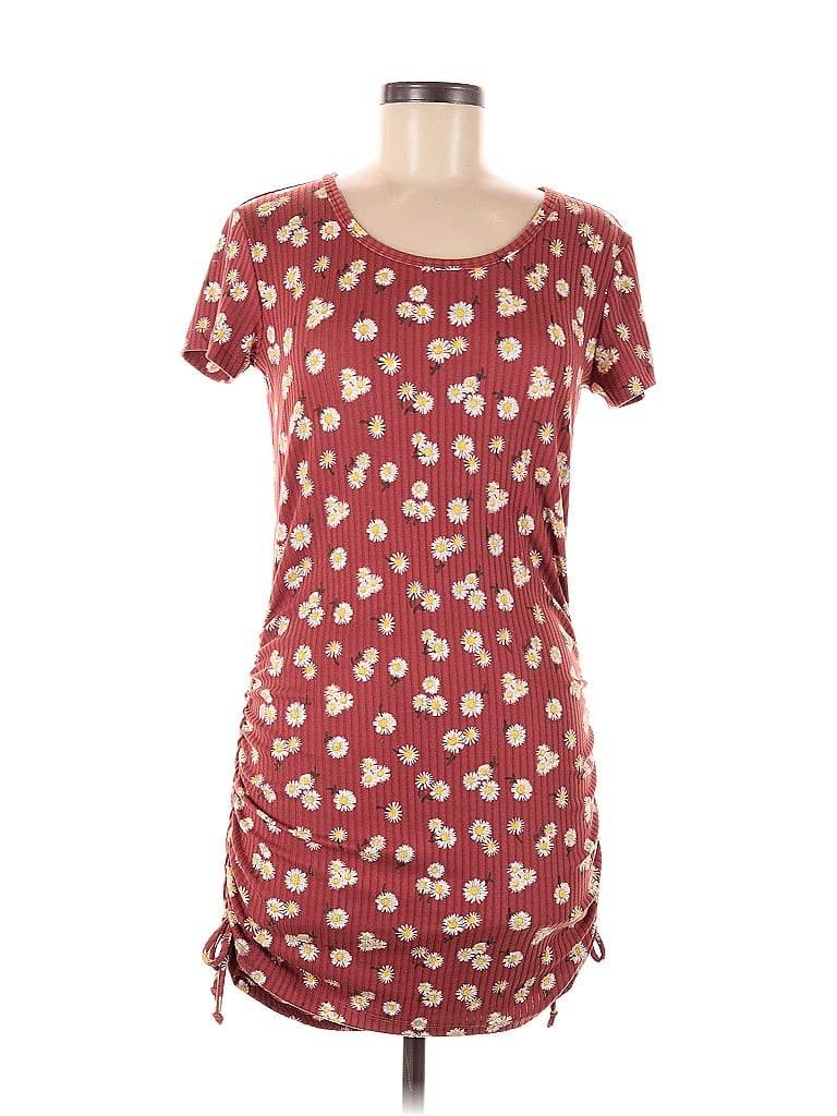 Pre-owned Lily Bleu Casual Dress In Burgundy