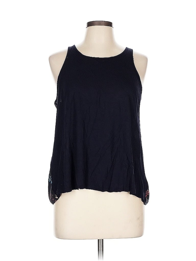 Pre-owned Hinge Tank Top Blue Halter Neckline Tops
