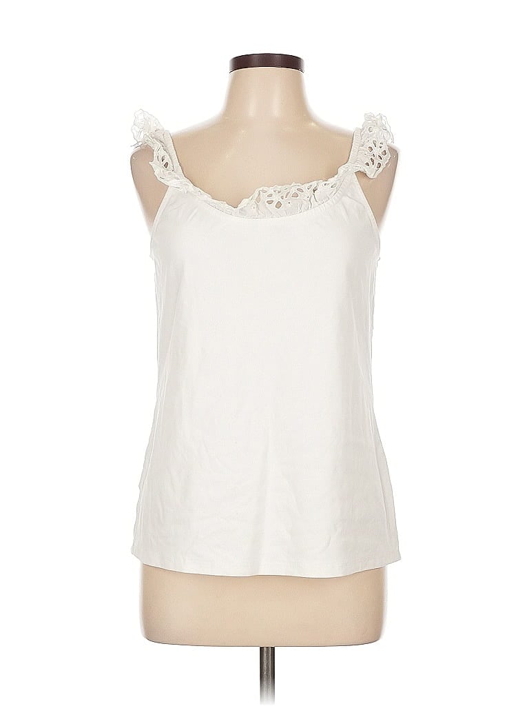 Pre-owned Ann Taylor Sleeveless Blouse In White