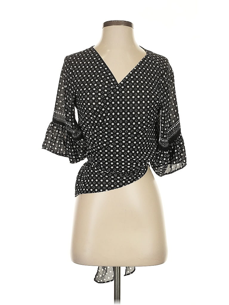 Pre-owned Max Studio 3/4 Sleeve Blouse In Black