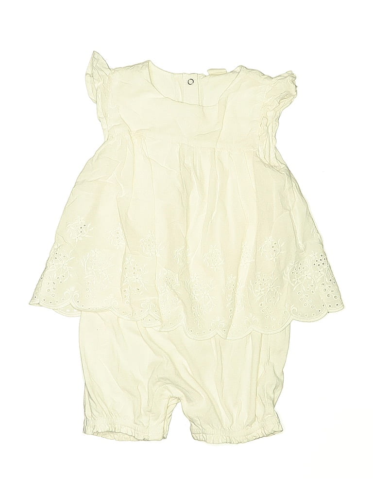 Pre-owned Baby Gap Kids' Short Sleeve Onesie In White