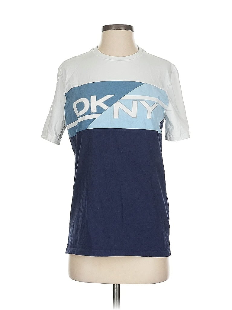 Pre-owned Dkny Short Sleeve T-shirt In Blue