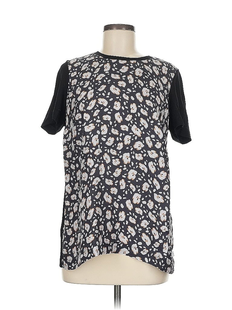 Pre-owned Voyage By Marina Rinaldi Short Sleeve Blouse In Black