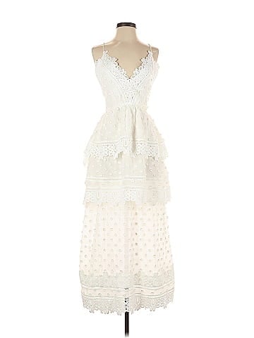 Self-Portrait Ivy Lace Trim Midi Dress (view 1)