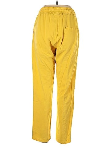 Unbranded 100% Cotton Color Block Yellow Track Pants Size S