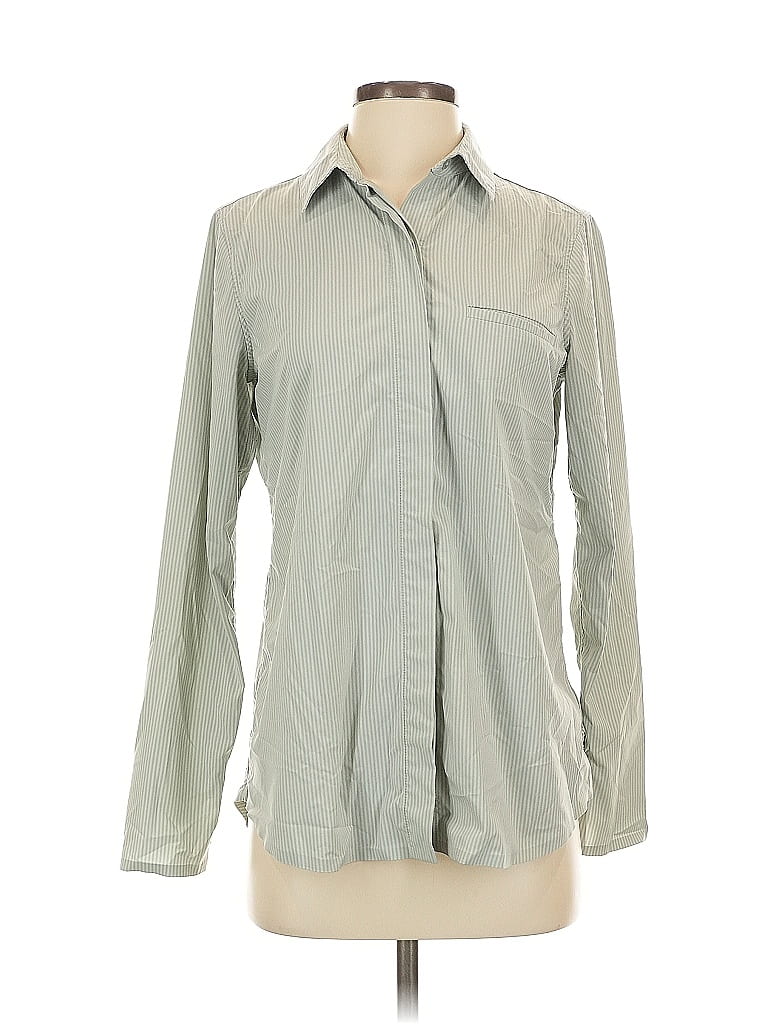 Pre-owned Athleta Long Sleeve Blouse In Gray