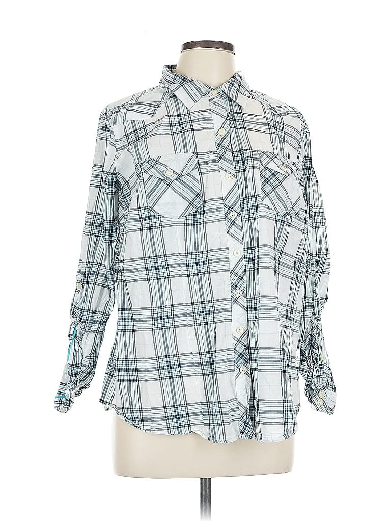 Pre-owned Torrid Long Sleeve Button Down Shirt In Blue