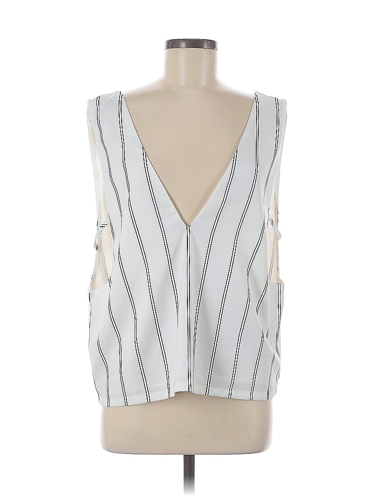 Pre-owned Tobi Tank Top Silver Plunge Neckline Tops