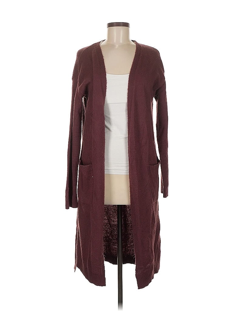 Pre-owned Assorted Brands Cardigan Sweater In Burgundy
