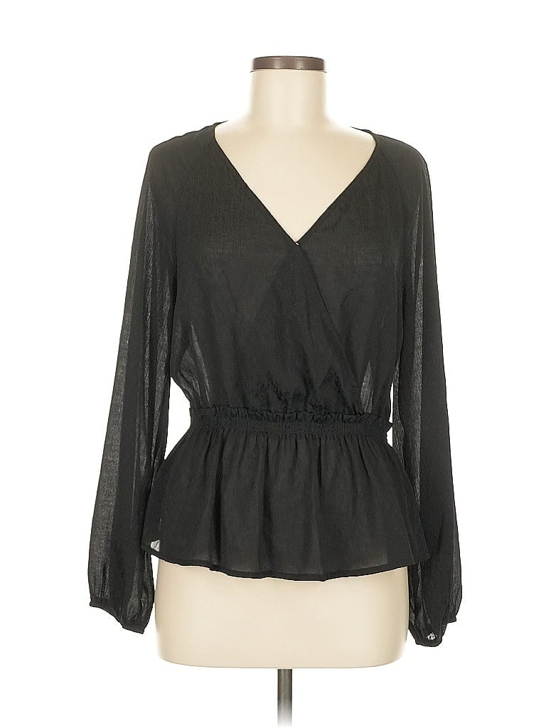 LEITH Pre-owned Long Sleeve Blouse In Black