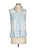 RD Style Blue Sleeveless Button-Down Shirt Size XS - photo 1