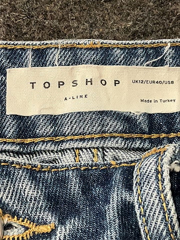Topshop 100% Cotton Blue Denim Shorts Size 8