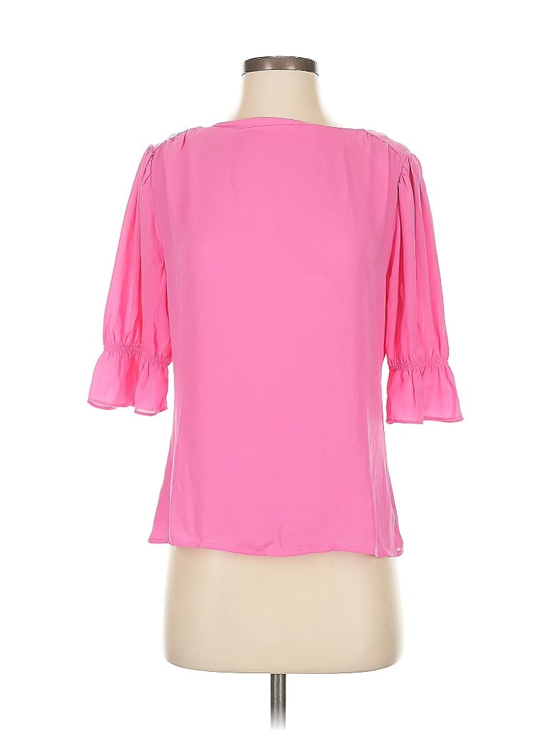 Pre-owned Ann Taylor 3/4 Sleeve Blouse In Pink