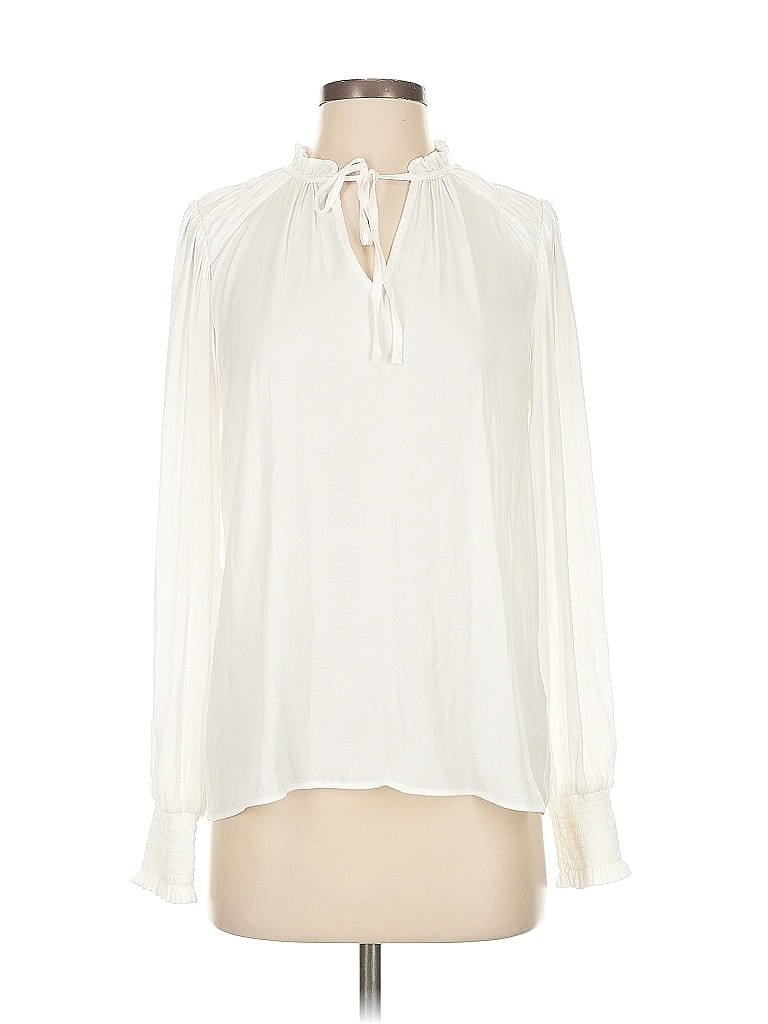 Pre-owned Maison D' Amelie Long Sleeve Blouse In White