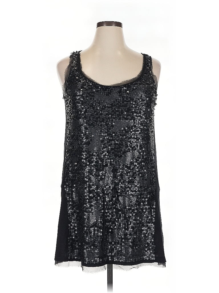 Pre-owned Magaschoni Sleeveless Top Black Scoop Neck Tops