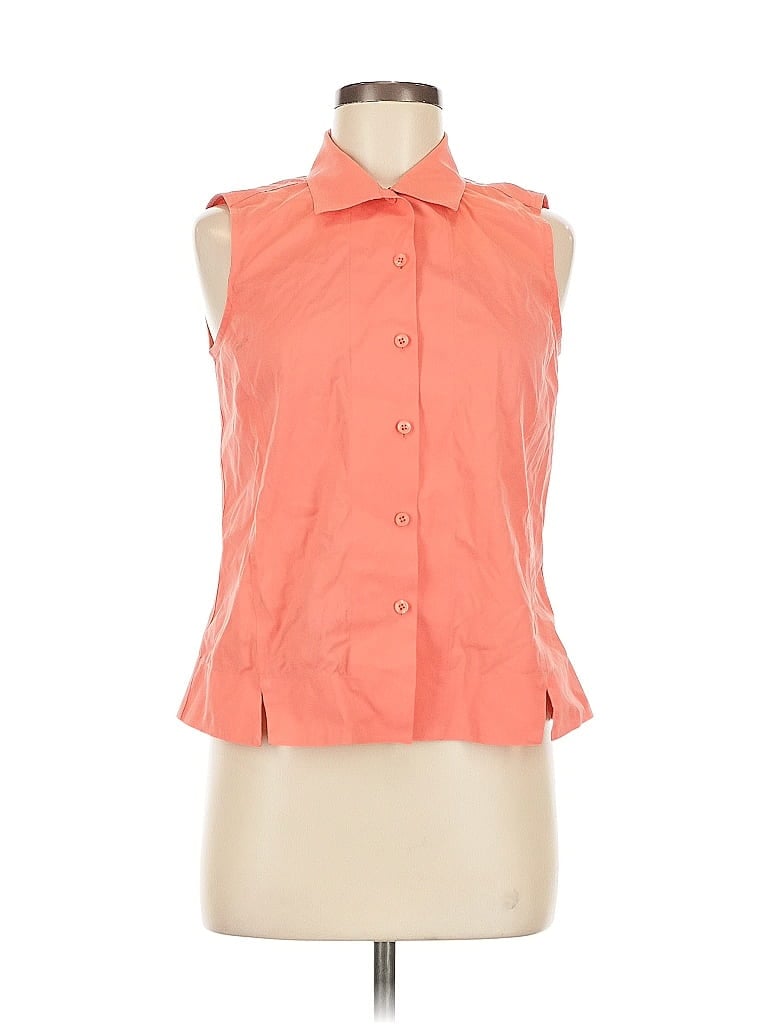 Pre-owned Talbots Sleeveless Button Down Shirt In Pink