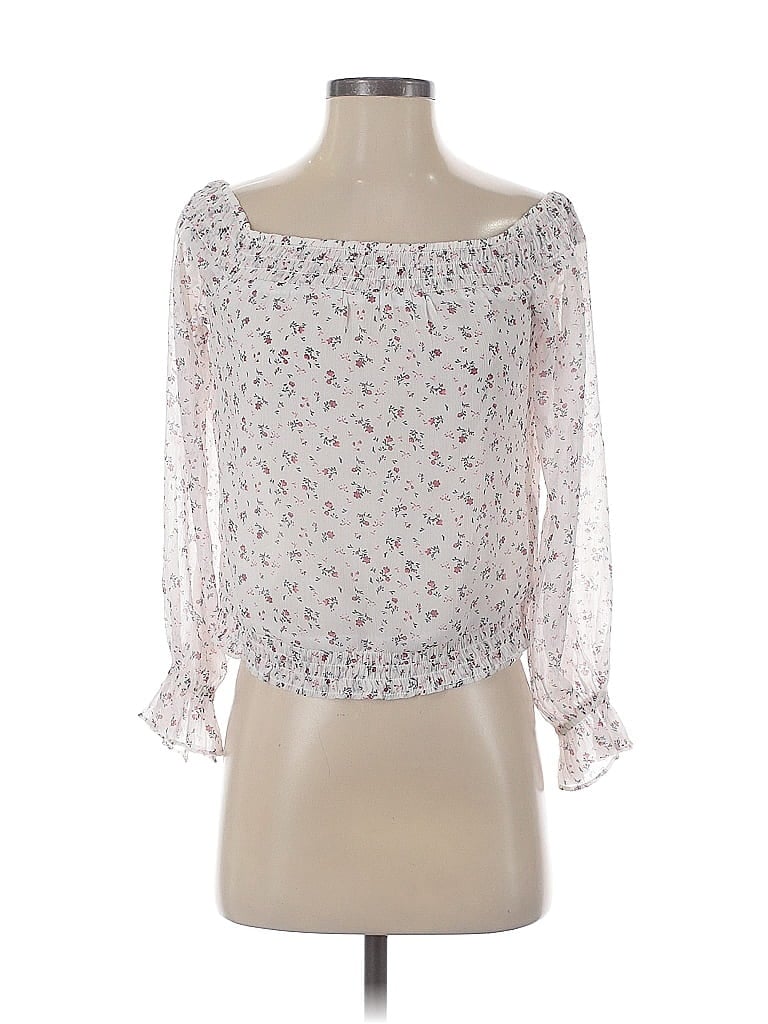 Pre-owned Abercrombie & Fitch 3/4 Sleeve Blouse In White
