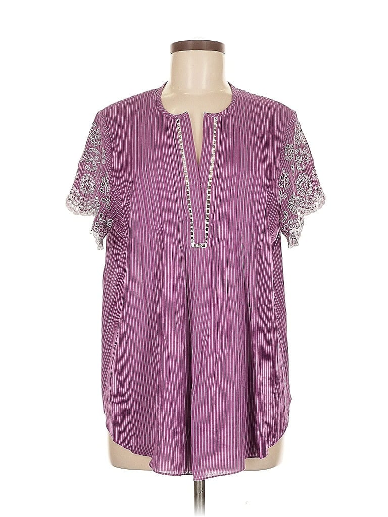 RUNGOLEE Pre-owned Short Sleeve Blouse In Purple