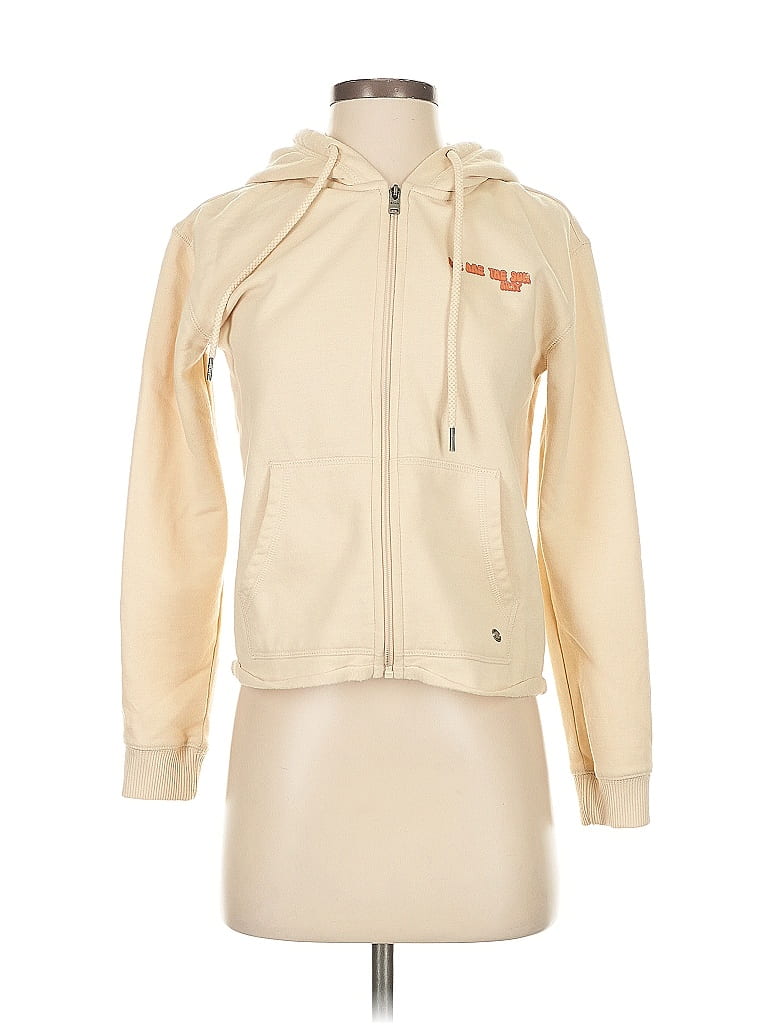 Pre-owned Roxy Zip Up Hoodie In Brown